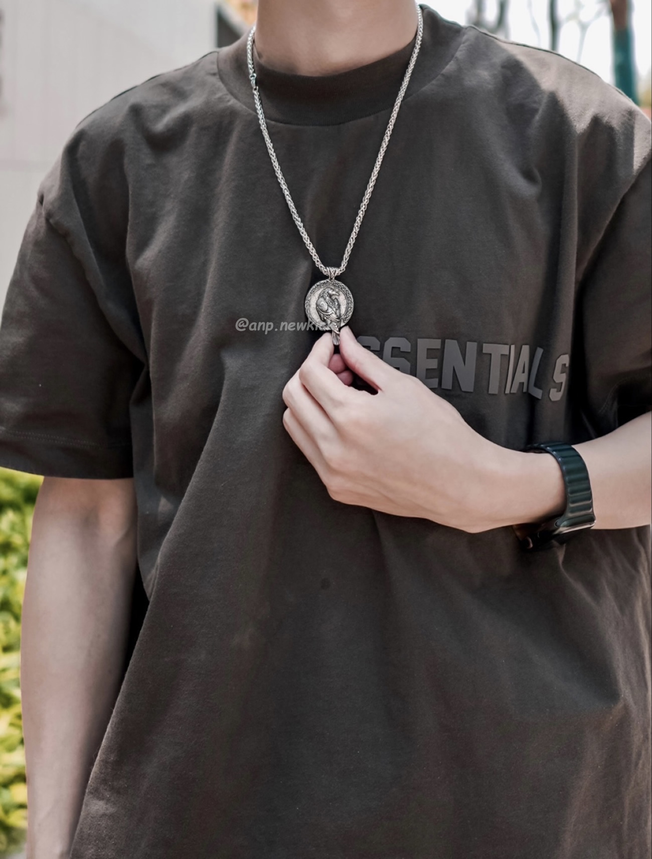 Fear Of God Essentials Fog Logo Letter Short Sleeve T Shirt Plum Purple (22) - www.newkick.vip